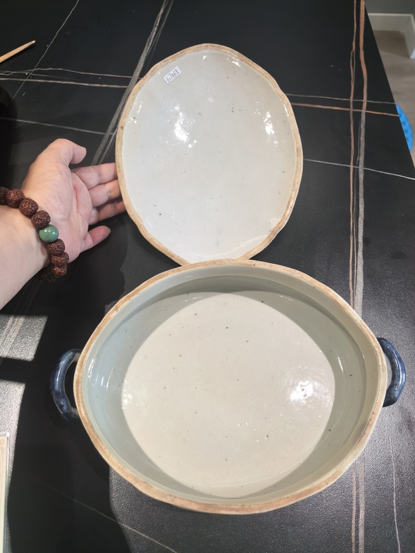 古玩陶瓷青花山水人物樓閣紋蓋鍋拍賣,當前價格2288元