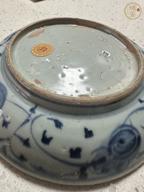 古玩陶瓷明代空白期青花盤真品鑒賞圖