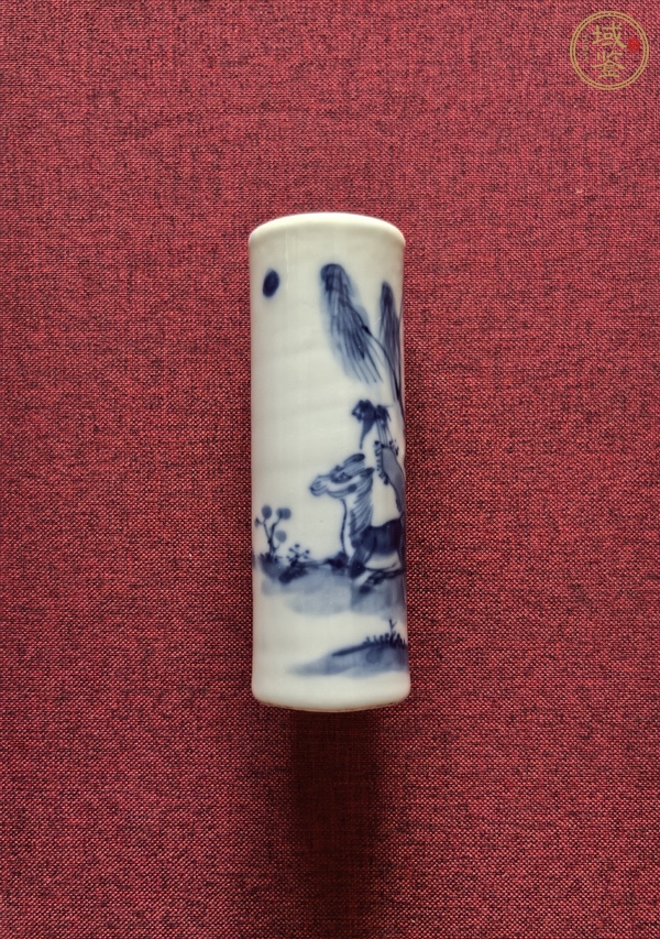 古玩陶瓷柳蔭駿馬圖香筒真品鑒賞圖