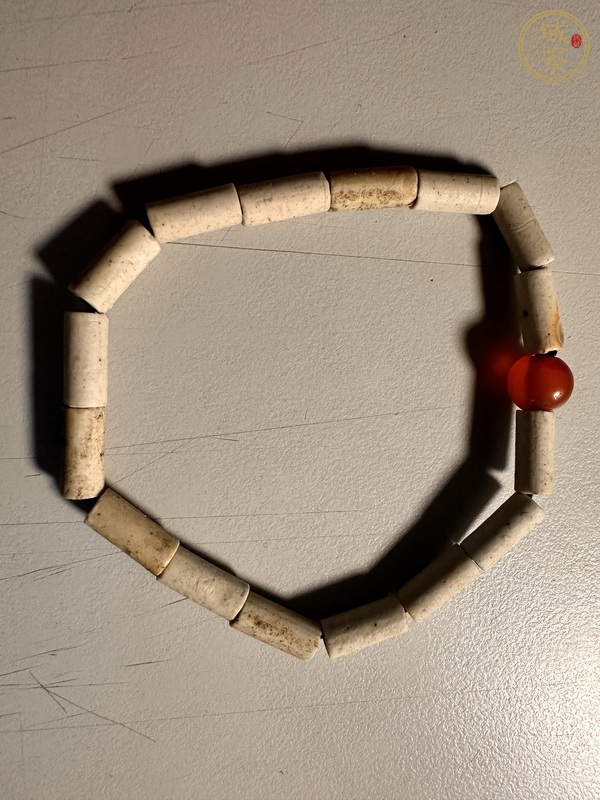 古玩玉器素紋玉珠管真品鑒賞圖