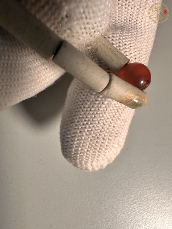古玩玉器素紋玉珠管真品鑒賞圖