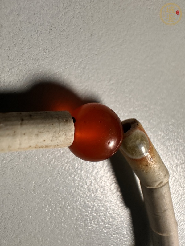 古玩玉器素紋玉珠管真品鑒賞圖