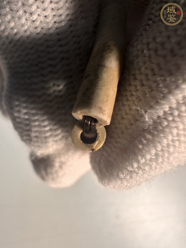 古玩玉器素紋玉珠管真品鑒賞圖