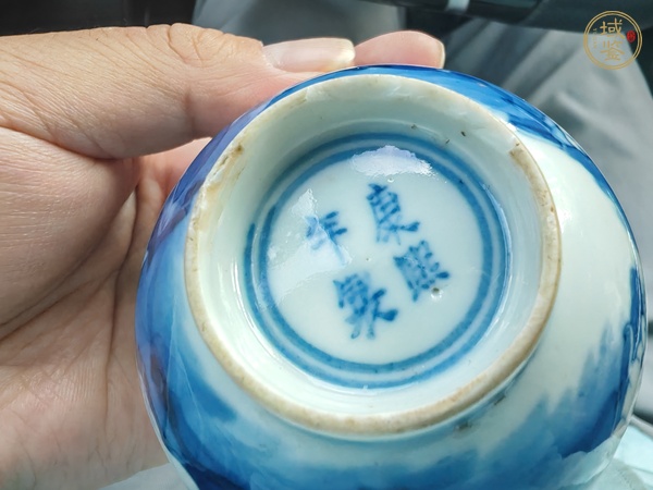 古玩陶瓷青花人物故事杯真品鑒賞圖