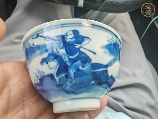 古玩陶瓷青花人物故事杯真品鑒賞圖