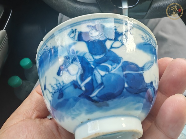 古玩陶瓷青花人物故事杯真品鑒賞圖