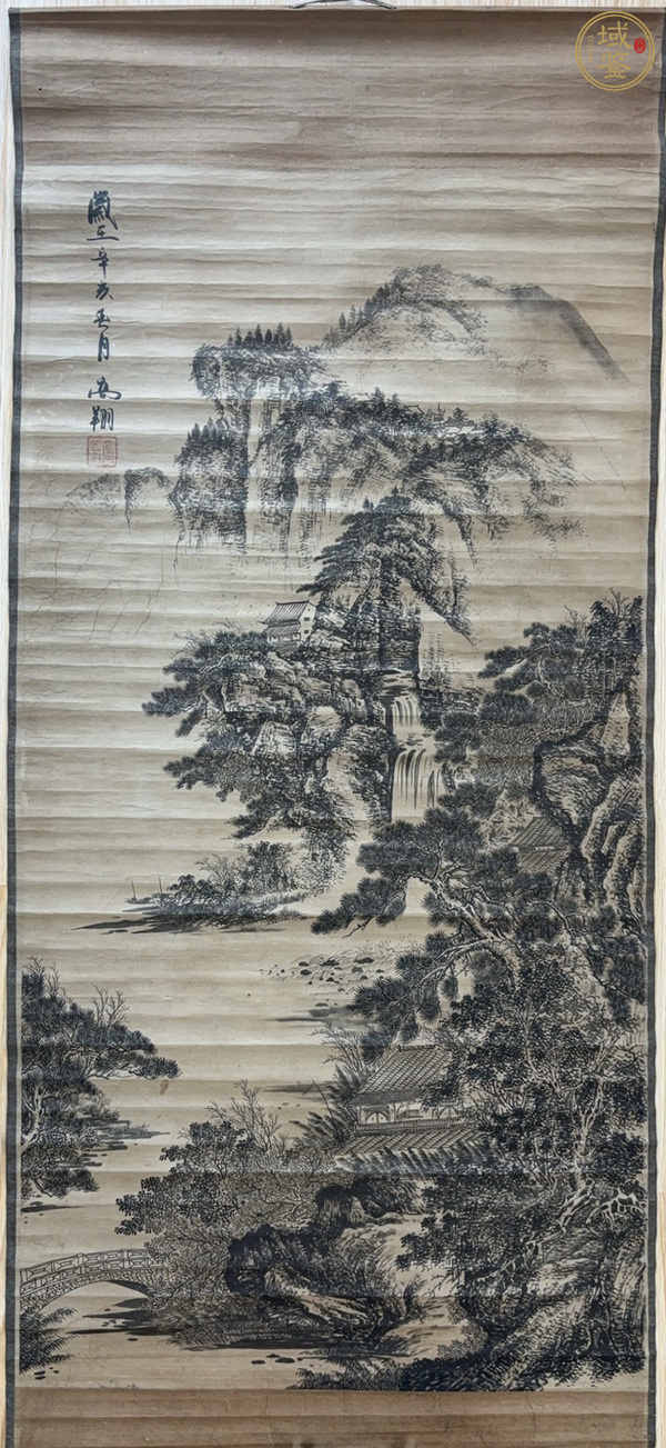 古玩字畫高翔款山水真品鑒賞圖
