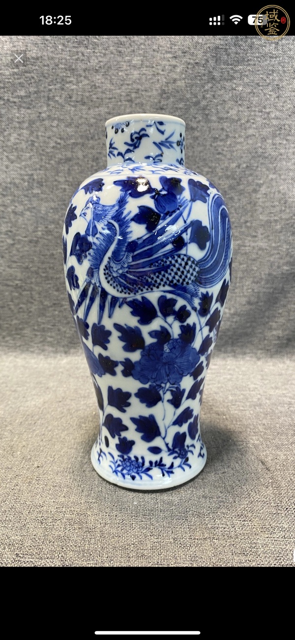 古玩陶瓷青花鳳傳花卉紋梅瓶真品鑒賞圖