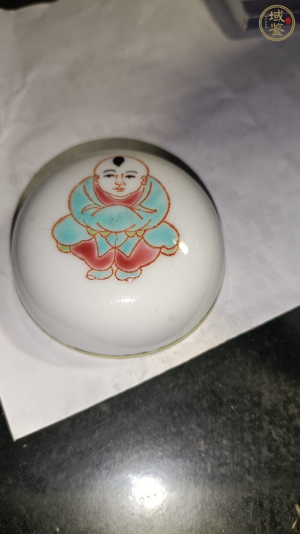 古玩陶瓷粉彩教子圖蓋罐真品鑒賞圖
