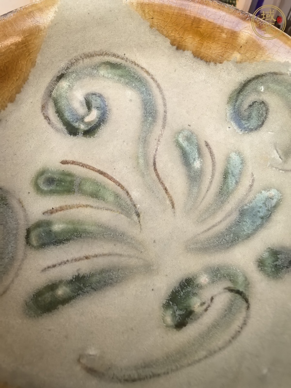 古玩陶瓷長沙窯釉下彩繪花卉紋碗，注意品相真品鑒賞圖
