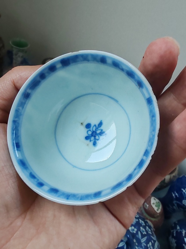 古玩陶瓷清康熙時期青花花卉紋杯拍賣,當前價格890元