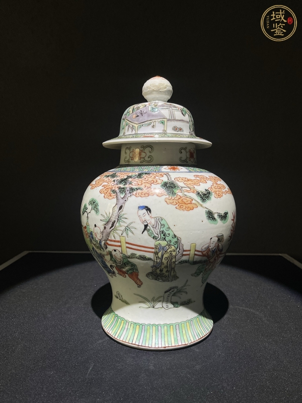 古玩陶瓷五彩人物故事紋將軍罐真品鑒賞圖