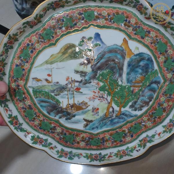 古玩陶瓷咸豐細(xì)路廣彩茶盤真品鑒賞圖