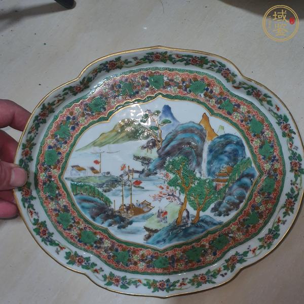 古玩陶瓷咸豐細(xì)路廣彩茶盤真品鑒賞圖