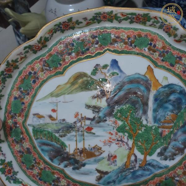 古玩陶瓷咸豐細(xì)路廣彩茶盤真品鑒賞圖