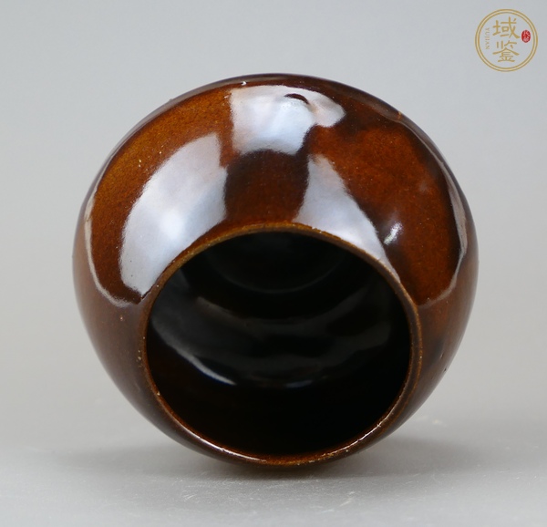 古玩陶瓷定窯系紫金釉雞心罐真品鑒賞圖
