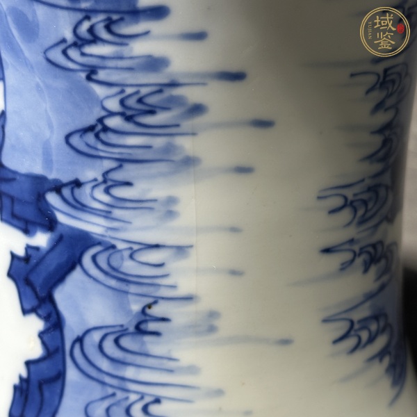 古玩陶瓷清康熙 青花仕女圖筆筒真品鑒賞圖