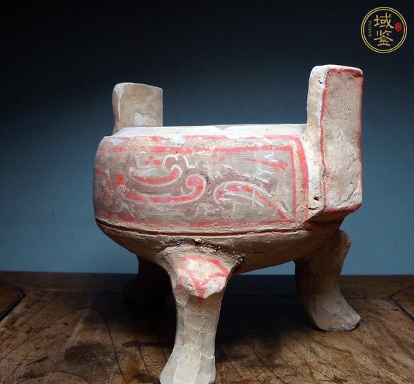 古玩陶瓷漢代彩繪陶鼎真品鑒賞圖