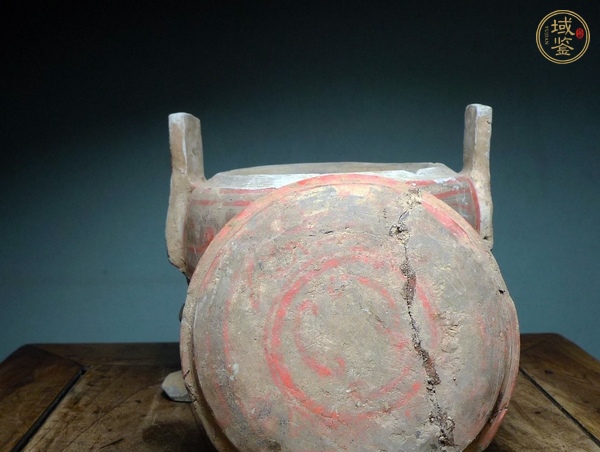 古玩陶瓷漢代彩繪陶鼎真品鑒賞圖