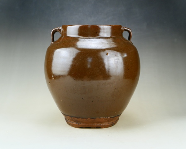 古玩轉(zhuǎn)賣(mài)精品:明晚期耀州窯茶葉末釉雙系罐（高級(jí)器皿）拍賣(mài)，當(dāng)前價(jià)格398元