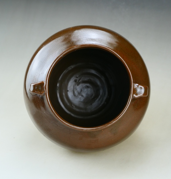 古玩陶瓷精品:明晚期耀州窯茶葉末釉雙系罐（高級器皿）拍賣，當(dāng)前價格1元