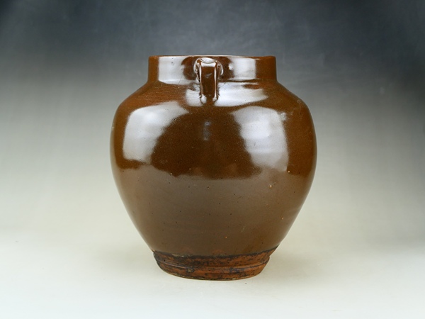 古玩陶瓷精品:明晚期耀州窯茶葉末釉雙系罐（高級器皿）拍賣，當(dāng)前價格1元