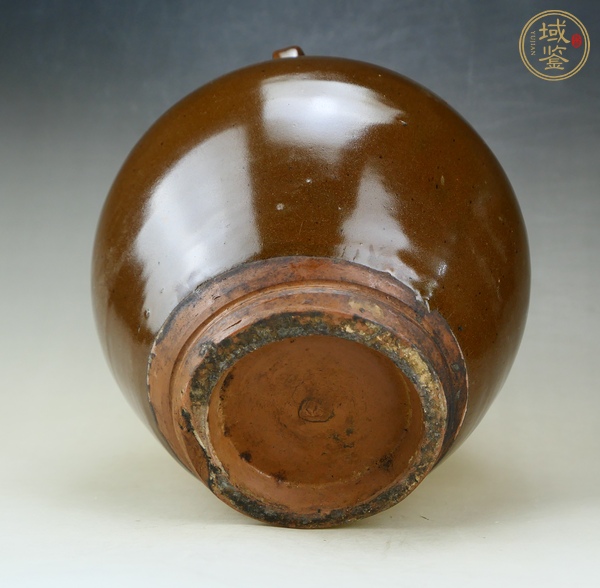 古玩陶瓷耀州窯茶葉末釉雙系罐真品鑒賞圖