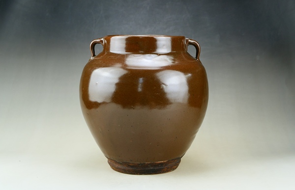 古玩陶瓷精品:明晚期耀州窯茶葉末釉雙系罐（高級器皿）拍賣，當(dāng)前價格1元