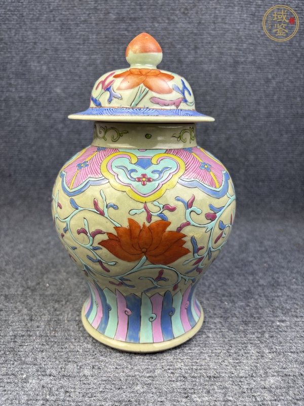 古玩陶瓷粉彩花卉紋將軍罐真品鑒賞圖