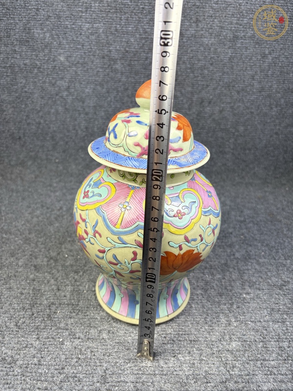 古玩陶瓷粉彩花卉紋將軍罐真品鑒賞圖