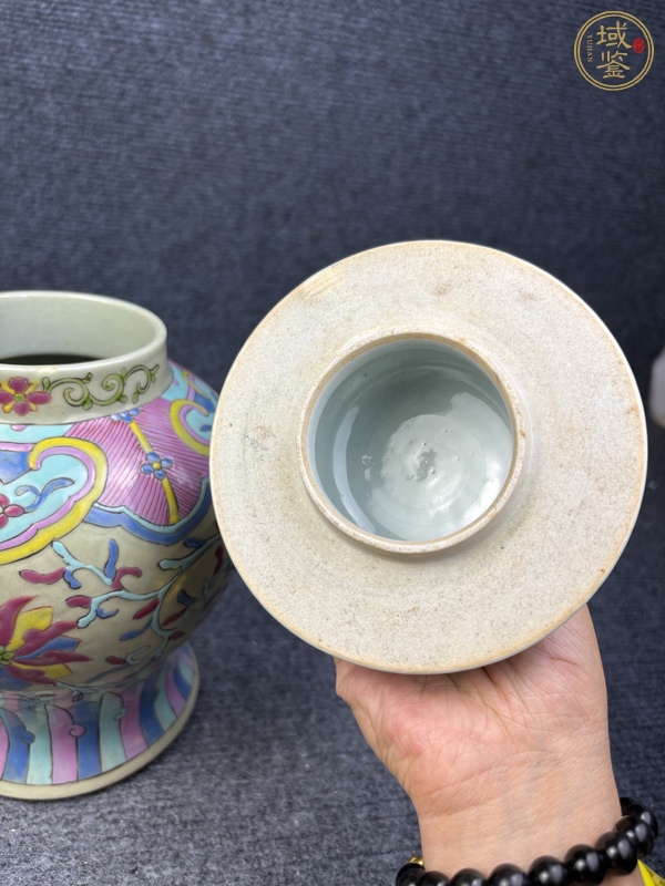 古玩陶瓷粉彩花卉紋將軍罐真品鑒賞圖