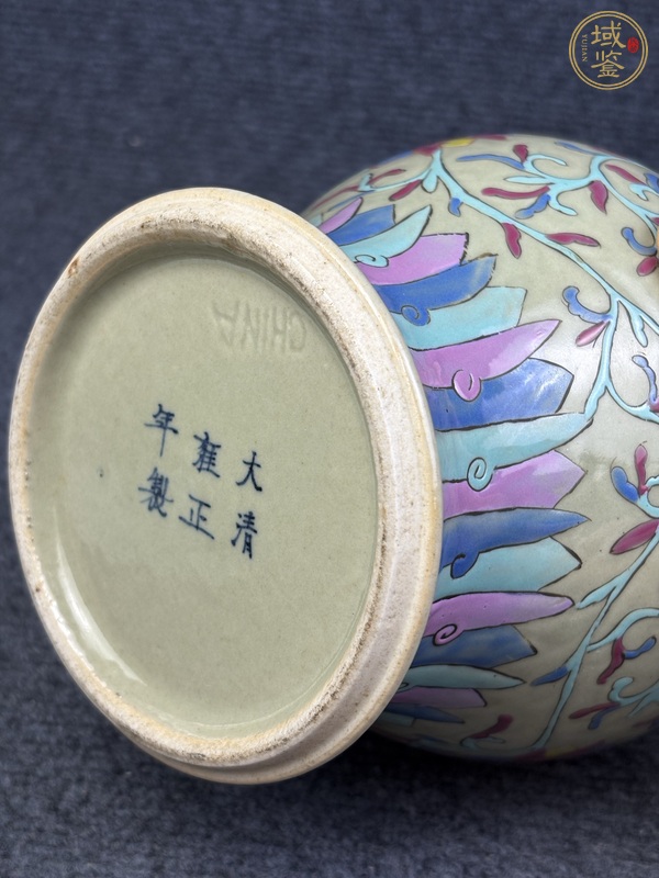 古玩陶瓷粉彩花卉紋將軍罐真品鑒賞圖