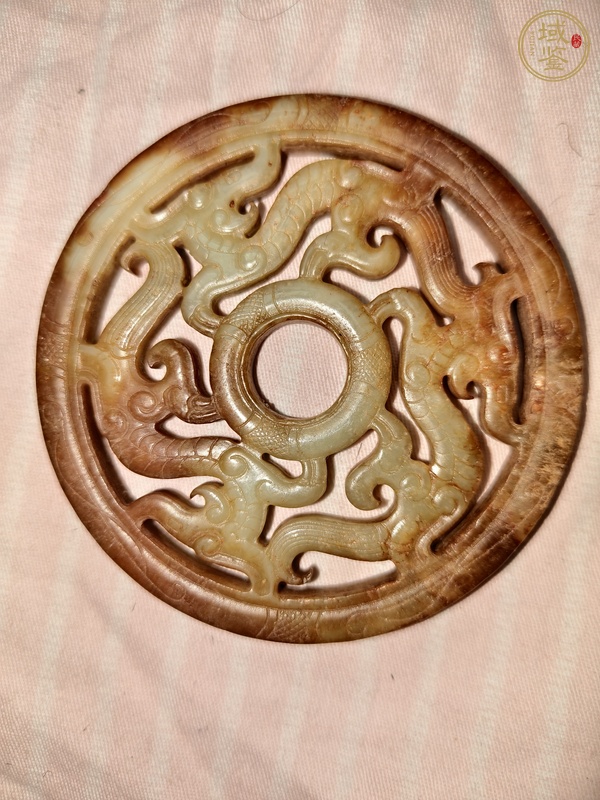 古玩玉器仿古人龍紋佩真品鑒賞圖