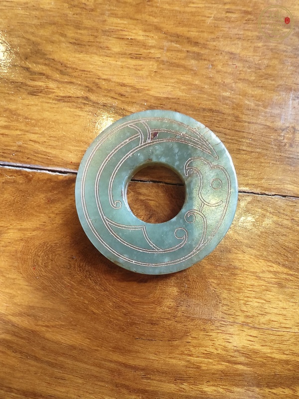 古玩玉器仿古人龍紋佩真品鑒賞圖