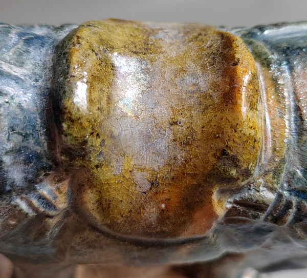 古玩陶瓷珍貴帶藍(lán)釉明代三彩馬拍賣(mài)，當(dāng)前價(jià)格114元