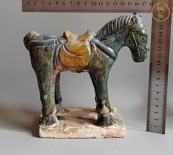 古玩陶瓷明三彩馬真品鑒賞圖