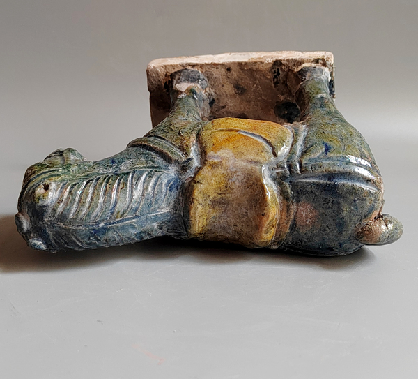古玩陶瓷珍貴帶藍(lán)釉明代三彩馬拍賣(mài)，當(dāng)前價(jià)格114元