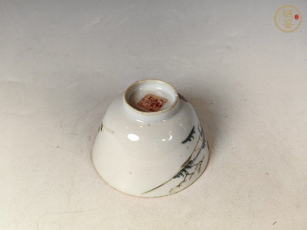 古玩陶瓷清晚五老觀太極粉彩茶園真品鑒賞圖