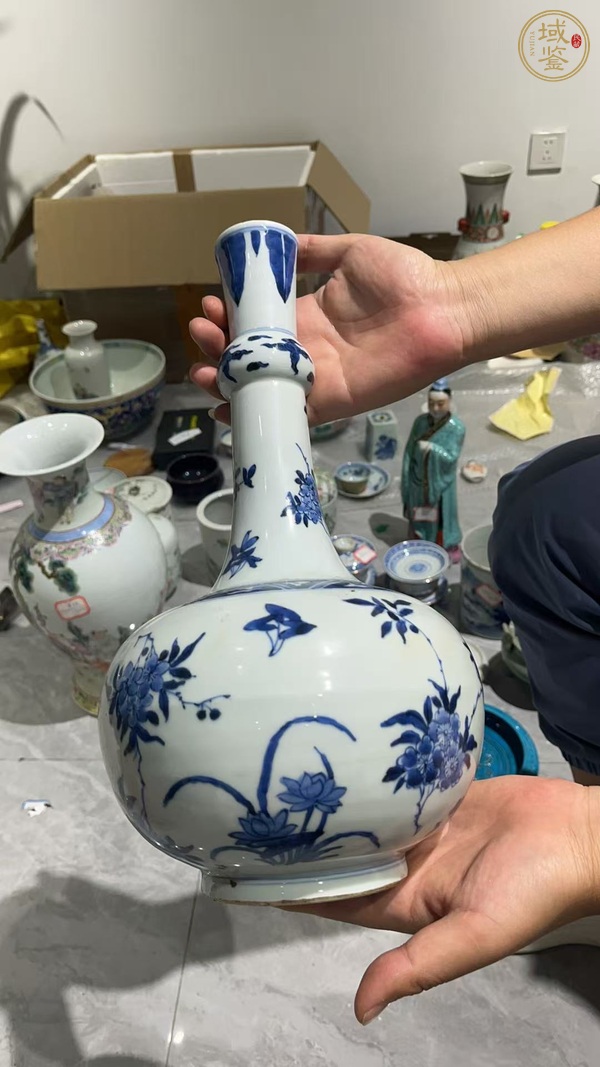 古玩陶瓷青花蒜頭瓶真品鑒賞圖