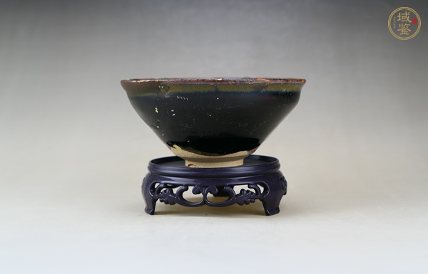 古玩陶瓷遇林亭窯黑釉絲毫茶盞真品鑒賞圖