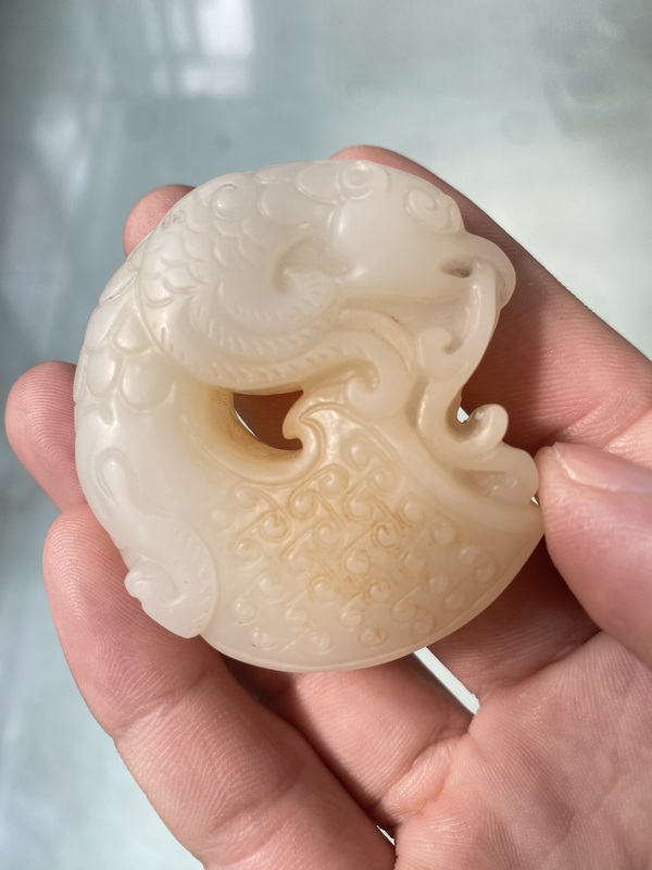 古玩玉器提油仿古“龍鳳復(fù)合佩”拍賣，當(dāng)前價(jià)格16800元
