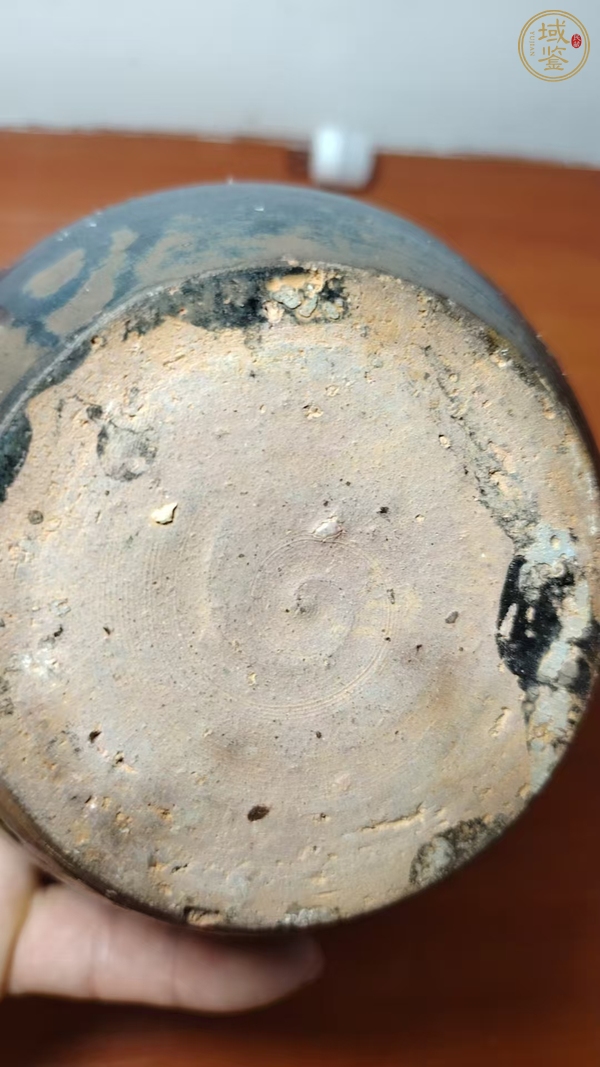 古玩陶瓷黑釉鼓釘罐真品鑒賞圖