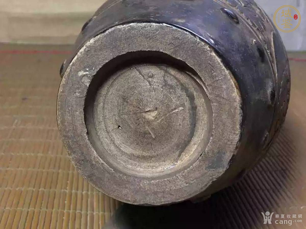古玩黑釉剃花鼓丁蓋罐真品鑒賞圖