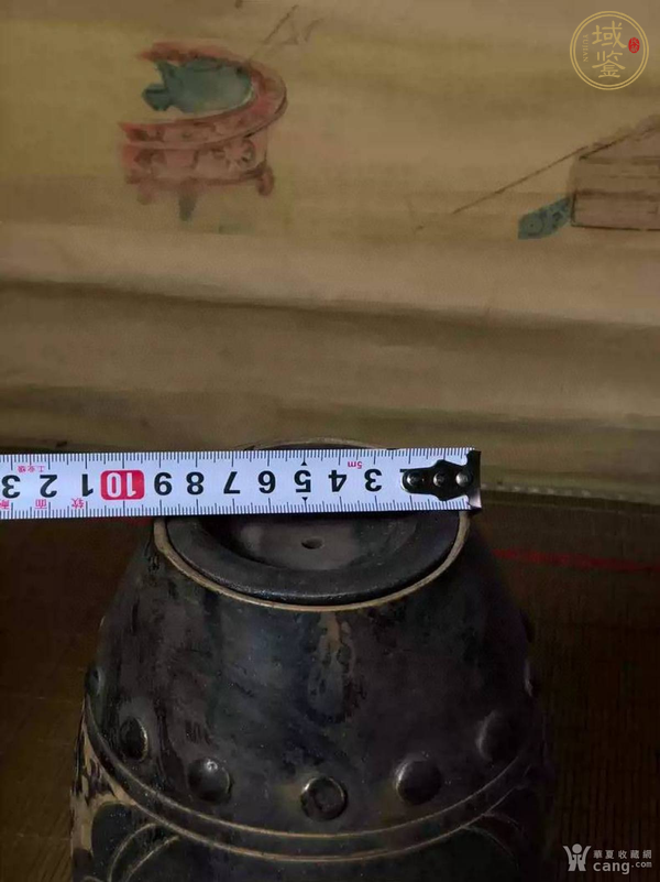 古玩陶瓷黑釉剃花鼓丁蓋罐真品鑒賞圖