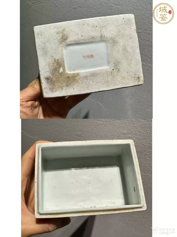 古玩陶瓷粉彩花卉紋印泥盒真品鑒賞圖