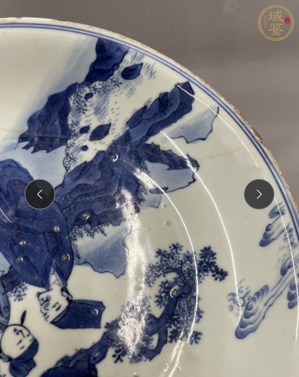古玩陶瓷青花人物紋盤真品鑒賞圖