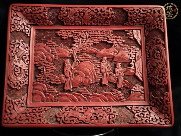 古玩剔紅漆盤真品鑒賞圖