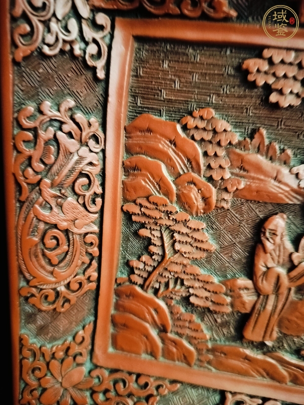 古玩雜項剔紅漆盤真品鑒賞圖