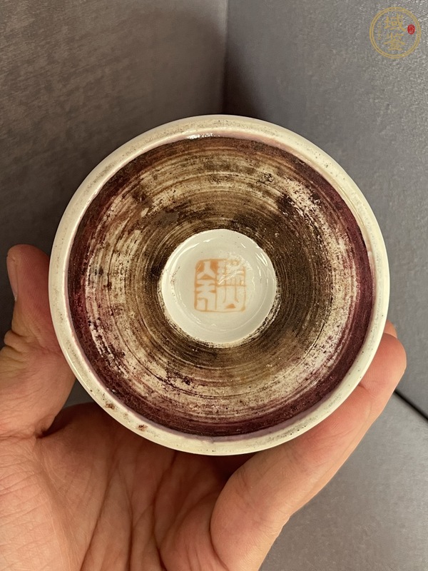 古玩陶瓷晚清淺降彩花鳥筆筒真品鑒賞圖