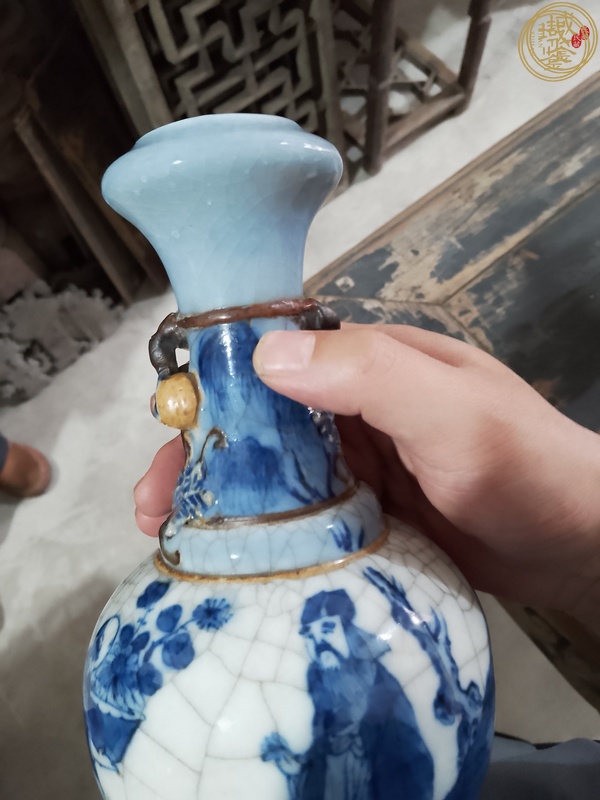 古玩三色釉四愛圖瓶真品鑒賞圖
